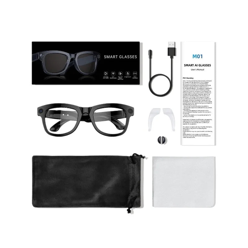 Fashion Smart Wearable Headset 32G Insert Memory Multi-Function Wireless AI Translation ENC Video Audio Music Video Streaming